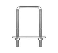 sourcing map Lot de 3 boulons en U carrés de 46 mm de largeur intérieure 90 mm de longueur M6 en acier inoxydable 304 avec écrous et plaques, pour remorque de bateau