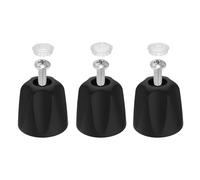 sourcing map Lot de 3 boutons de robinet de rechange en métal pour baignoire chaude et froide pour baignoire/douche, broche de douche à 12 points, noir
