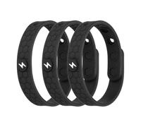 sourcing map Lot de 3 bracelets antistatiques réglables en silicone anti-statique de 22,9 cm conçus avec nid d'abeille/éclairage pour éliminer l'électricité statique, noir