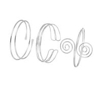 sourcing map Lot de 3 bracelets de bras en argent pour femme - Rotatifs - Réglable - Minimaliste - Pour plage, fête, mariage