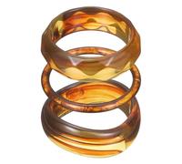 sourcing map Lot de 3 bracelets joncs en résine acrylique pour femme - Large manchette géométrique - Empilable - Bracelet en acétate - Cadeau tendance irrégulier - Série marron foncé