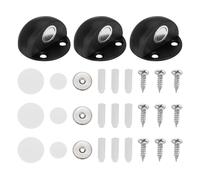 sourcing map Lot de 3 butées de porte magnétiques en acier inoxydable pour salon, chambre à coucher, salle de bain (2,5 cm, noir)