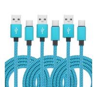 sourcing map Lot de 3 câbles de charge USB de type C, 2,4 A de type C vers USB A, câble de transfert de données pour tablette, téléphone, lampe de bureau LED, drone, bleu