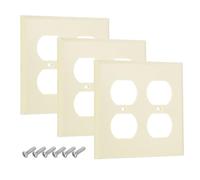 sourcing map Lot de 3 caches de plaque d'interrupteur, couvercle décoratif en ABS pour prise murale électrique, panneau d'interrupteurs pour salle de bain, chambre à coucher, bureau, blanc (quad)