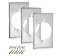 sourcing map Lot de 3 caches de plaque d'interrupteur, couvercle décoratif en acier inoxydable pour prise murale électrique à peindre, panneau d'interrupteurs pour salle de bain, chambre à coucher