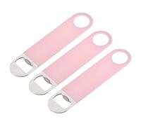 sourcing map Lot de 3 décapsuleurs plats en acier inoxydable de 18 cm de long pour homme et femme, pour cuisine, restaurant, fête, rose