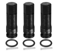 sourcing map Lot de 3 douilles hexagonales à impact 1/2" H20 (20 mm) en acier CR-MO métriques avec goupille fendue pour adaptateur de perceuses électriques