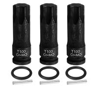 sourcing map Lot de 3 douilles Torx T100 à 6 points en acier CR-MO avec goupille fendue et joint torique pour perceuse, perceuse, garage, atelier