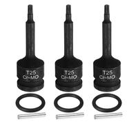 sourcing map Lot de 3 douilles Torx T25 à impact 6 points en acier CR-MO avec goupille fendue et joint torique pour perceuses électriques, garages, ateliers