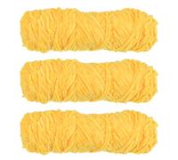 Sourcing Map Lot de 3 écheveaux de fil chenille doux pour couverture - 100 g/m² - Velours polyester et moelleux pour crochet et tissage - Jaune