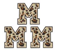 sourcing map Lot de 3 écussons brodés à chaud - Motif léopard - Pour réparation de vêtements, sac à dos, jean - 6 cm - Motif léopard