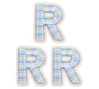 sourcing map Lot de 3 écussons brodés en 3D en forme de lettres de l'alphabet R à repasser pour loisirs créatifs, vêtements, chapeaux, sacs, jeans, vestes - 3,8 cm / 1.5in