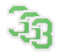 sourcing map Lot de 3 écussons brodés thermocollants en forme de chiffres de 0 à 9 pour vêtements, chemises, chapeaux, sacs à dos, jeans, accessoires de bricolage (numéro 3, vert)