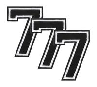 sourcing map Lot de 3 écussons brodés thermocollants en forme de chiffres de 0 à 9 pour vêtements, chapeau, sac à dos, jeans, accessoires de bricolage (numéro 7, noir)