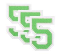 sourcing map Lot de 3 écussons brodés thermocollants en forme de chiffres de 0 à 9 pour vêtements, chemises, chapeaux, sacs à dos, jeans, accessoires de bricolage (numéro 5, vert)