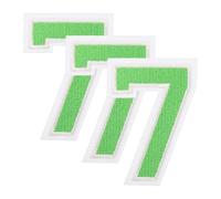 sourcing map Lot de 3 écussons brodés thermocollants en forme de chiffres de 0 à 9 pour vêtements, chemises, chapeaux, sacs à dos, jeans, accessoires de bricolage (numéro 7, vert)