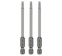 sourcing map Lot de 3 embouts de tournevis à tête Torx T15 6,35 mm Tige hexagonale 80 mm de long Magnétique sans trou Inviolable 6 points Étoile Tournevis visseurs industriels en acier S2