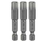 sourcing map Lot de 3 embouts de tournevis à tête Torx T50 6,35 mm Tige hexagonale 50 mm de long Magnétique sans trou Inviolable 6 points Tournevis en acier S2 industriels