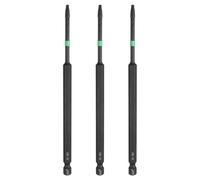 sourcing map Lot de 3 embouts de tournevis carrés de 150 mm de long en acier S2 SQ1 avec tige hexagonale de 6,35 mm pour réparation de précision d'électricien, mécanicien