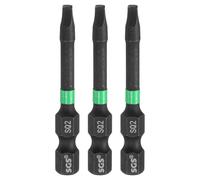 sourcing map Lot de 3 embouts de tournevis carrés de 50 mm de long en acier S2 SQ2 avec tige hexagonale de 6,35 mm pour réparation de précision d'électricien, mécanicien