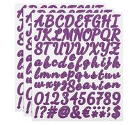 sourcing map Lot de 3 feuilles de 252 autocollants en vinyle pour boîte aux lettres, lettres et chiffres, 2,5 cm, violet