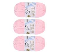 sourcing map Lot de 3 fils à crochet - 5 plis - 150 g - Fil de sport doux et moelleux - Pour tricot, bricolage, crochet, artisanat, couvertures - Rose clair