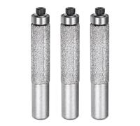 sourcing map Lot de 3 fraises à défoncer droites à profil diamant de 13,3 mm de diamètre - Tige de 1,27 cm - Grain 46 - Utilisation humide et sèche - Roue profilée avec roulement pour marbre, quartz,