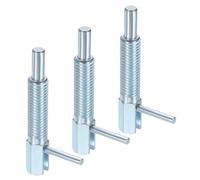 sourcing map Lot de 3 goupilles de piston d'indexation rétractables, M10 L, en acier au carbone, goupille de verrouillage télescopique pour machines de construction navale