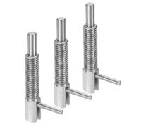 sourcing map Lot de 3 goupilles de piston d'indexation rétractables, M10 L, en acier inoxydable, loquet à ressort télescopique, goupille de verrouillage pour machines de construction navale