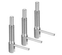 sourcing map Lot de 3 goupilles de piston d'indexation rétractables, M6 L, en acier inoxydable, loquet à ressort télescopique, goupille de verrouillage pour machines de construction navale