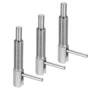 sourcing map Lot de 3 goupilles de piston d'indexation rétractables, M8 L, en acier inoxydable, loquet à ressort télescopique, goupille de verrouillage pour machines de construction navale