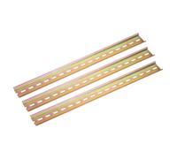 sourcing map Lot de 3 guides de montage en fer à fente pour rail DIN, 350 mm de long, 35 mm de large, 6,5 mm de haut, ton bronze