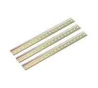 sourcing map Lot de 3 guides de montage en fer fendu pour rail DIN, 500 mm de long, 35 mm de large, 6,5 mm de haut, ton bronze