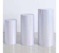 sourcing map Lot de 3 housses de support cylindriques en élasthanne, housse de socle en tissu réfléchissant laser avec élasticité, ne contient que des couvercles de cylindre (paillettes laser, taille