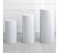 sourcing map Lot de 3 housses de support cylindriques en élasthanne pour décoration de fête, mariage, anniversaire, ne contient que des housses de cylindre (tissu élastique, taille L)