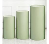 sourcing map Lot de 3 housses de support cylindriques en élasthanne vert clair pour décoration de fête, mariage, anniversaire, contient uniquement des housses de cylindre (tissu élastique, taille L)