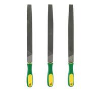 sourcing map Lot de 3 limes à double dents de coupe en acier carbone avec poignée en plastique pour ébavurer le métal et le bois 25,4 cm