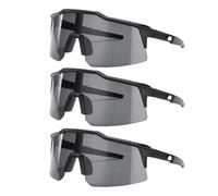 sourcing map Lot de 3 lunettes de soleil de sport polarisées pour homme et femme - Pour VTT, conduite, pêche, course à pied, gris/noir