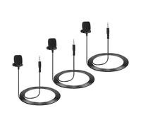 sourcing map Lot de 3 microphones Lavalier, 3,5 mm, stéréo, 4 pôles, col à condensateur omnidirectionnel filaire de 1,5 m, pour enseignants, présentateurs