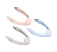 sourcing map Lot de 3 outils de retrait de tige de fraise, éplucheur œil d'ananas avec poignée antidérapante pour fruits, légumes, tomates et pommes de terre, bleu, rose et gris