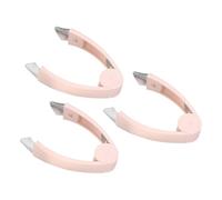 sourcing map Lot de 3 outils de retrait de tige de fraise, éplucheur œil d'ananas avec poignée antidérapante pour fruits, légumes, tomates et pommes de terre, rose