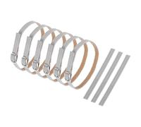sourcing map Lot de 3 paires de sangles de cheville de rechange pour talons amovibles en cuir synthétique Gris clair