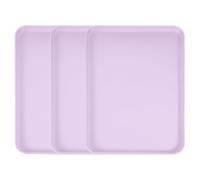 sourcing map Lot de 3 plateaux de service rectangulaires en plastique, 38,1 x 27,6 cm, pour cuisine, restaurant, café, fruits, hamburger, dessert, violet clair