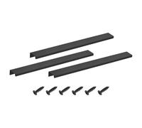 sourcing map Lot de 3 poignées cachées en alliage d'aluminium de 300 mm pour armoire de cuisine, tiroir de maison, noir