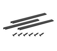 sourcing map Lot de 3 poignées cachées en alliage d'aluminium de 400 mm pour armoire de cuisine, tiroir de maison, noir