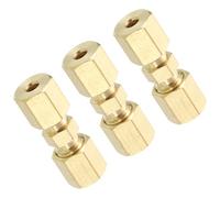 sourcing map Lot de 3 raccords de tuyau à compression, raccord droit en laiton de 0,3 cm pour transport de gaz liquide, connexion de tuyauteries et étanche