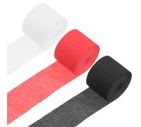 sourcing map Lot de 3 rouleaux de papier crépon de 75 m pour décoration de mariage, Saint-Valentin, festival, toile de fond, rouge, blanc, noir