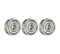 sourcing map Lot de 3 roulements à billes à rainure profonde 1601ZZ - 3 pièces - Roulements étanches en acier au carbone chromé Z2 à double métal - 3/16" x 11/16" x 0,6 cm (P6)