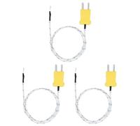 sourcing map Lot de 3 sondes thermocouple de type K - Mini connecteur universel pour thermomètre TM-902C TES1310, -50-400 C, 0,5 m / 1.6ft, blanc