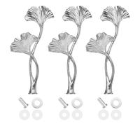 sourcing map Lot de 3 supports à gâteaux à 1 niveau en métal pour cupcakes et desserts - Poignée de support pour fête de mariage, festival, assiette à gâteau, argent (fleur)